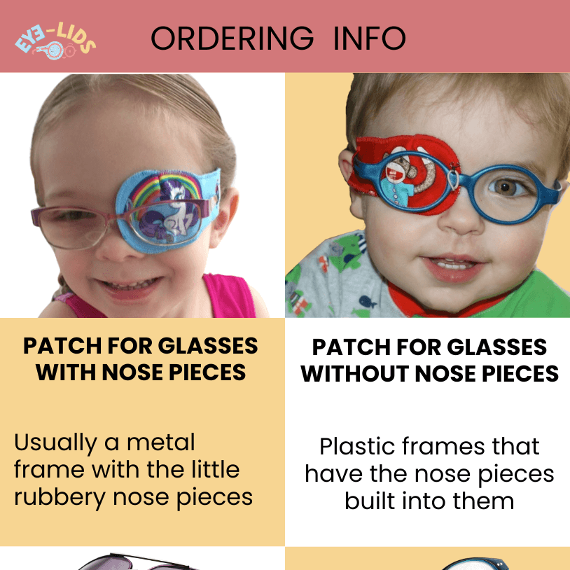 kids Eye Patches for Lazy Eye, Amblyopia Treatment, fabric eye patch sizing and style